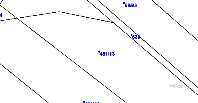 Parcela st. 461/13 v KÚ Popůvky nad Jihlavou, Katastrální mapa
