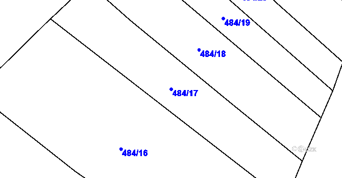Parcela st. 484/17 v KÚ Popůvky nad Jihlavou, Katastrální mapa