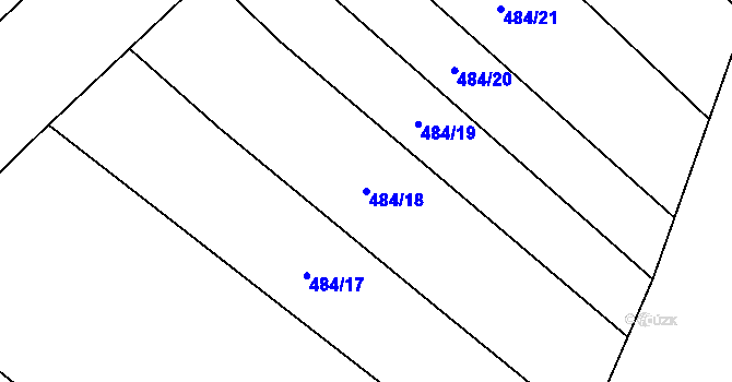 Parcela st. 484/18 v KÚ Popůvky nad Jihlavou, Katastrální mapa