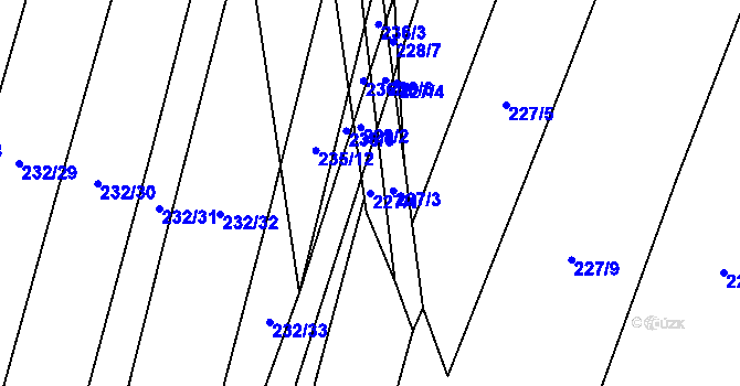 Parcela st. 227/1 v KÚ Popůvky u Kojetína, Katastrální mapa