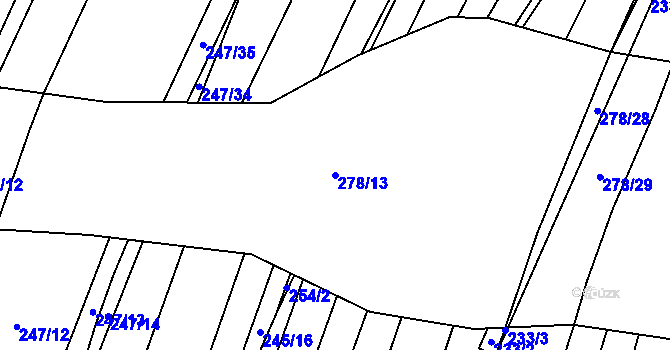 Parcela st. 278/13 v KÚ Popůvky u Kojetína, Katastrální mapa