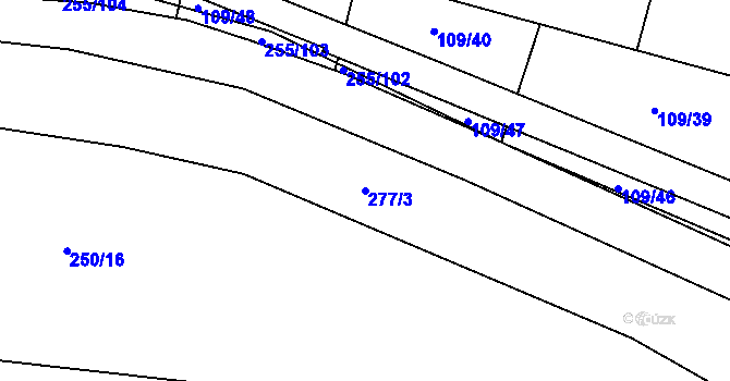 Parcela st. 277/3 v KÚ Popůvky u Kojetína, Katastrální mapa