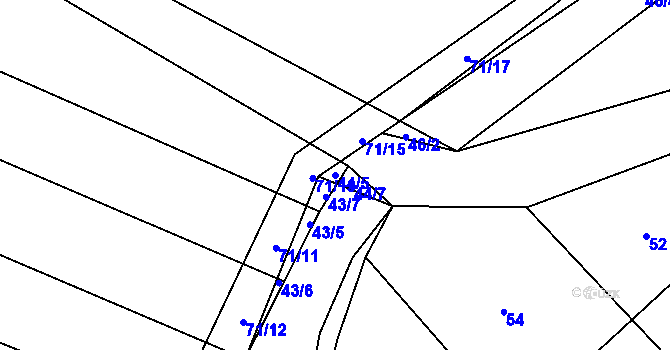 Parcela st. 44/5 v KÚ Popůvky u Kojetína, Katastrální mapa
