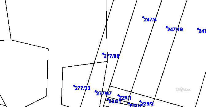 Parcela st. 277/68 v KÚ Popůvky u Kojetína, Katastrální mapa