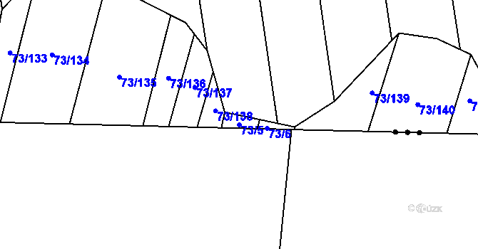 Parcela st. 73/5 v KÚ Popůvky u Kojetína, Katastrální mapa