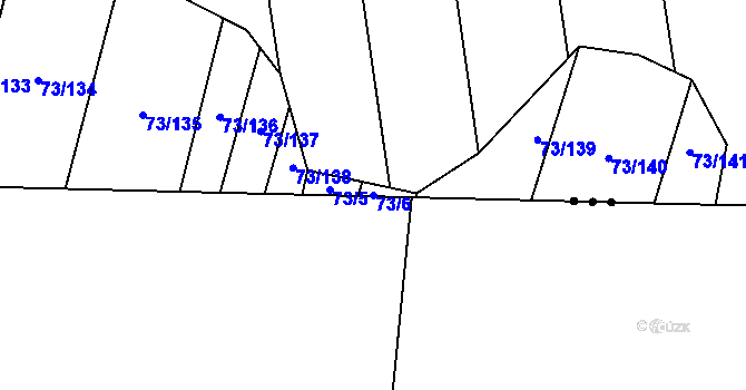 Parcela st. 73/6 v KÚ Popůvky u Kojetína, Katastrální mapa