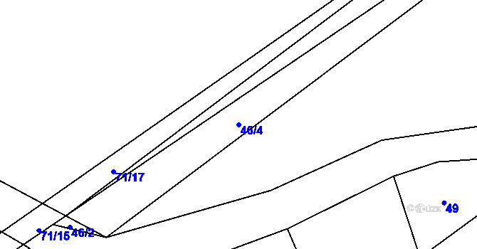 Parcela st. 46/4 v KÚ Popůvky u Kojetína, Katastrální mapa