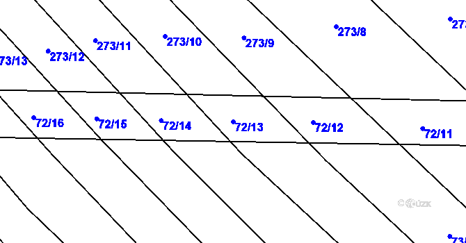 Parcela st. 72/13 v KÚ Popůvky u Kojetína, Katastrální mapa