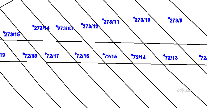 Parcela st. 72/15 v KÚ Popůvky u Kojetína, Katastrální mapa