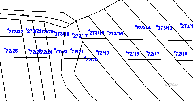 Parcela st. 72/19 v KÚ Popůvky u Kojetína, Katastrální mapa
