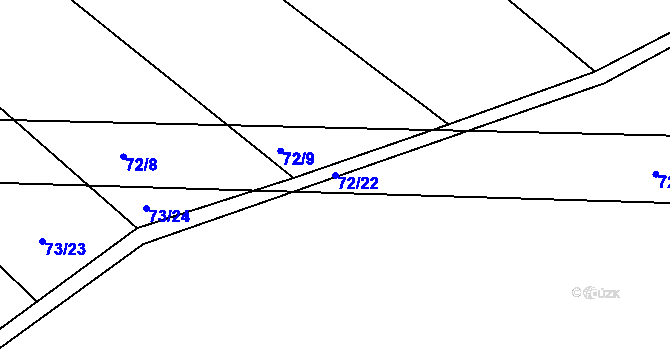 Parcela st. 72/22 v KÚ Popůvky u Kojetína, Katastrální mapa