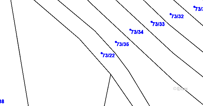 Parcela st. 73/22 v KÚ Popůvky u Kojetína, Katastrální mapa
