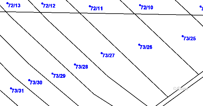Parcela st. 73/27 v KÚ Popůvky u Kojetína, Katastrální mapa