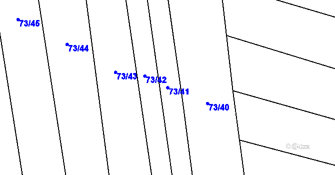 Parcela st. 73/41 v KÚ Popůvky u Kojetína, Katastrální mapa