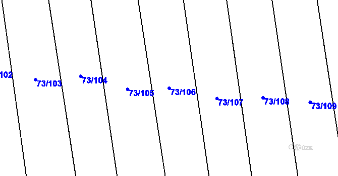 Parcela st. 73/106 v KÚ Popůvky u Kojetína, Katastrální mapa