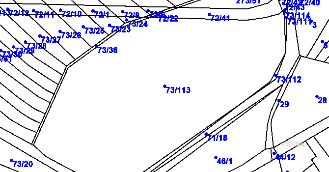 Parcela st. 73/113 v KÚ Popůvky u Kojetína, Katastrální mapa