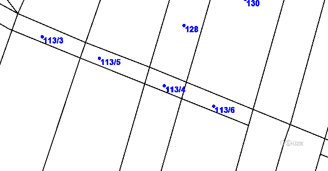 Parcela st. 113/4 v KÚ Popůvky u Kojetína, Katastrální mapa