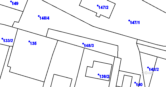 Parcela st. 148/3 v KÚ Popůvky u Kojetína, Katastrální mapa