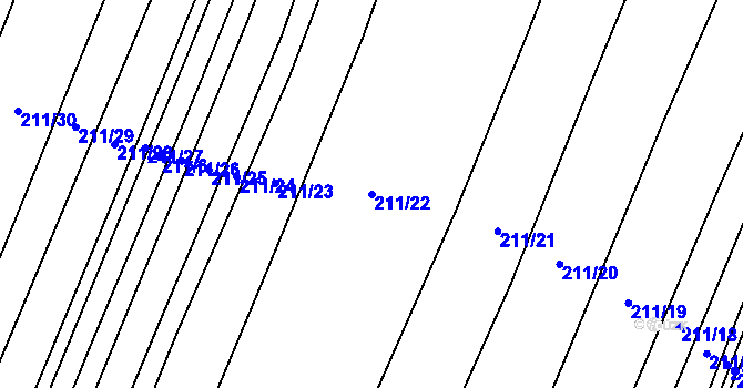 Parcela st. 211/22 v KÚ Popůvky u Kojetína, Katastrální mapa