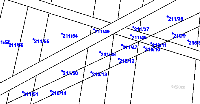Parcela st. 211/48 v KÚ Popůvky u Kojetína, Katastrální mapa