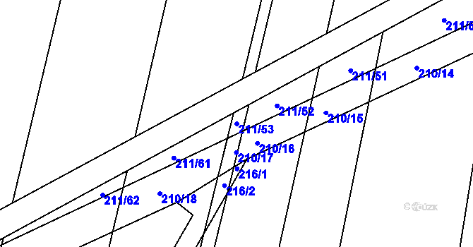 Parcela st. 211/53 v KÚ Popůvky u Kojetína, Katastrální mapa