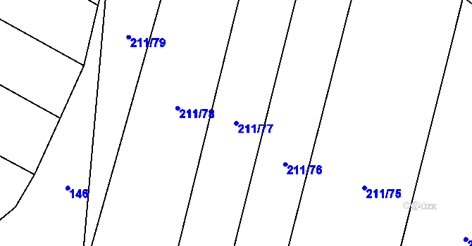 Parcela st. 211/77 v KÚ Popůvky u Kojetína, Katastrální mapa