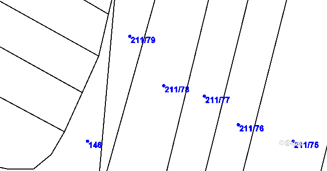 Parcela st. 211/78 v KÚ Popůvky u Kojetína, Katastrální mapa