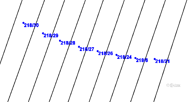 Parcela st. 218/26 v KÚ Popůvky u Kojetína, Katastrální mapa