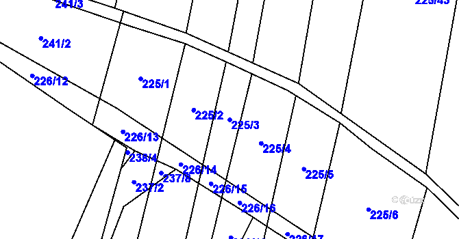 Parcela st. 225/3 v KÚ Popůvky u Kojetína, Katastrální mapa