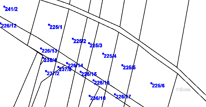 Parcela st. 225/4 v KÚ Popůvky u Kojetína, Katastrální mapa