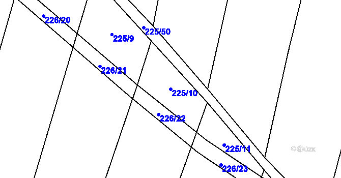 Parcela st. 225/10 v KÚ Popůvky u Kojetína, Katastrální mapa