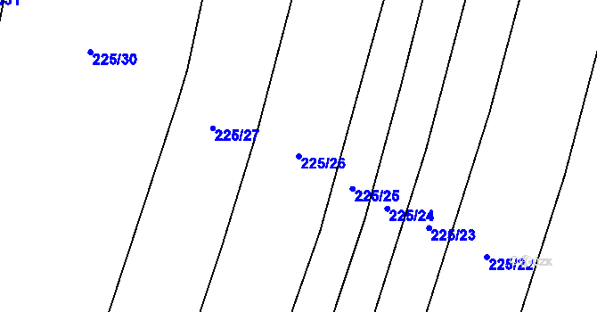 Parcela st. 225/26 v KÚ Popůvky u Kojetína, Katastrální mapa