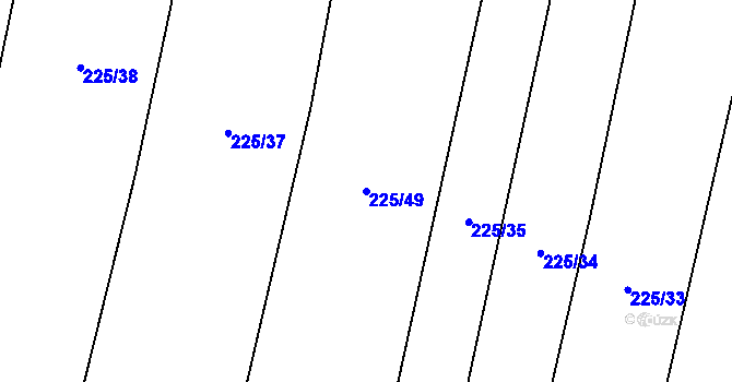 Parcela st. 225/49 v KÚ Popůvky u Kojetína, Katastrální mapa