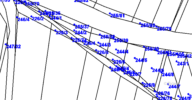 Parcela st. 226/5 v KÚ Popůvky u Kojetína, Katastrální mapa
