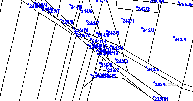 Parcela st. 226/10 v KÚ Popůvky u Kojetína, Katastrální mapa