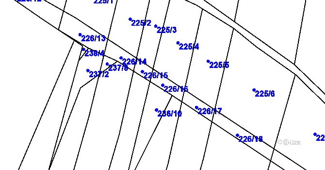 Parcela st. 226/16 v KÚ Popůvky u Kojetína, Katastrální mapa