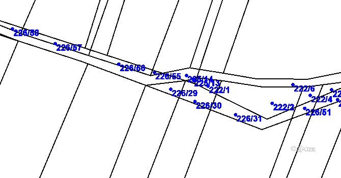 Parcela st. 226/29 v KÚ Popůvky u Kojetína, Katastrální mapa