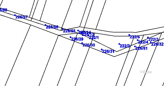 Parcela st. 226/30 v KÚ Popůvky u Kojetína, Katastrální mapa
