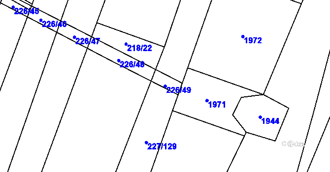 Parcela st. 226/49 v KÚ Popůvky u Kojetína, Katastrální mapa