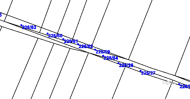 Parcela st. 226/59 v KÚ Popůvky u Kojetína, Katastrální mapa