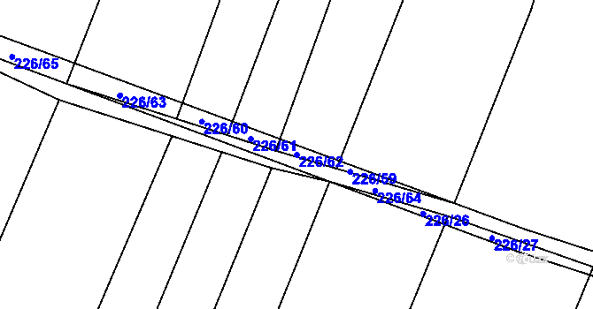 Parcela st. 226/62 v KÚ Popůvky u Kojetína, Katastrální mapa