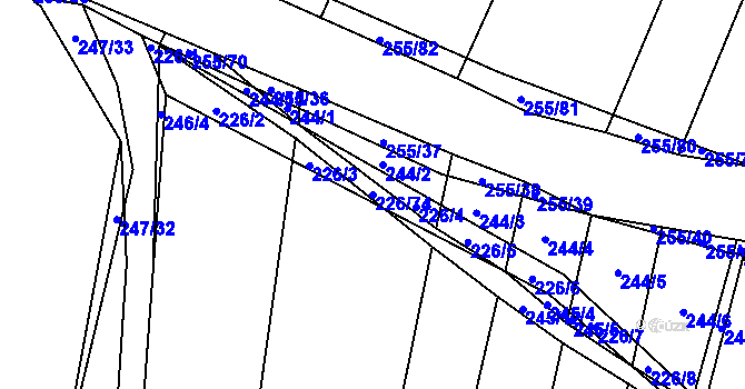 Parcela st. 226/74 v KÚ Popůvky u Kojetína, Katastrální mapa