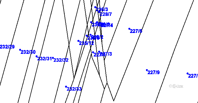 Parcela st. 227/3 v KÚ Popůvky u Kojetína, Katastrální mapa