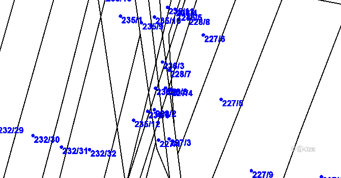 Parcela st. 227/4 v KÚ Popůvky u Kojetína, Katastrální mapa