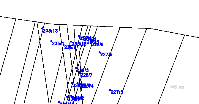 Parcela st. 227/6 v KÚ Popůvky u Kojetína, Katastrální mapa