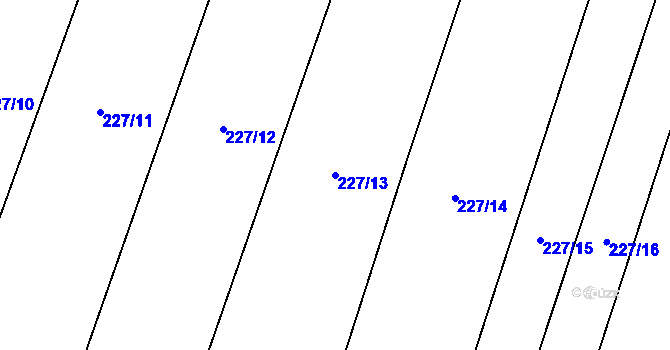 Parcela st. 227/13 v KÚ Popůvky u Kojetína, Katastrální mapa