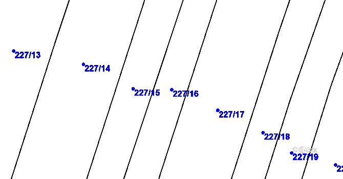 Parcela st. 227/16 v KÚ Popůvky u Kojetína, Katastrální mapa