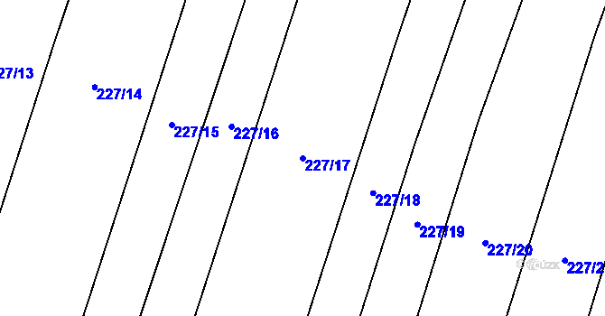 Parcela st. 227/17 v KÚ Popůvky u Kojetína, Katastrální mapa