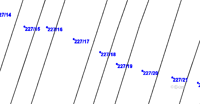 Parcela st. 227/18 v KÚ Popůvky u Kojetína, Katastrální mapa