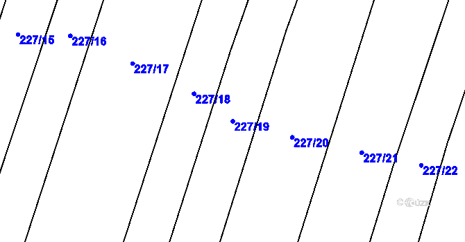 Parcela st. 227/19 v KÚ Popůvky u Kojetína, Katastrální mapa